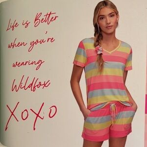 Wildfox Italian Ice Striped Pajama Set